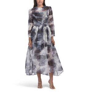 NANCY YANG Grey Organza Gown